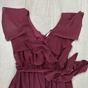 Baltic Born Katya Ruffle Maxi Dress, Mulberry, Large